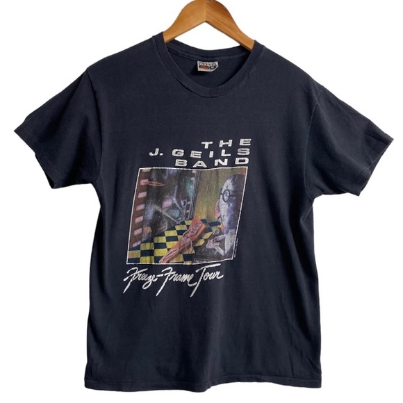 VTG RARE 1981 J. Geils Band Freeze Frame Crew Tour Concert Shirt Large Black - Picture 2 of 9